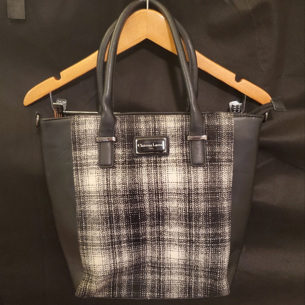 Christian Lacroix Leather Tweed Zipped Tote